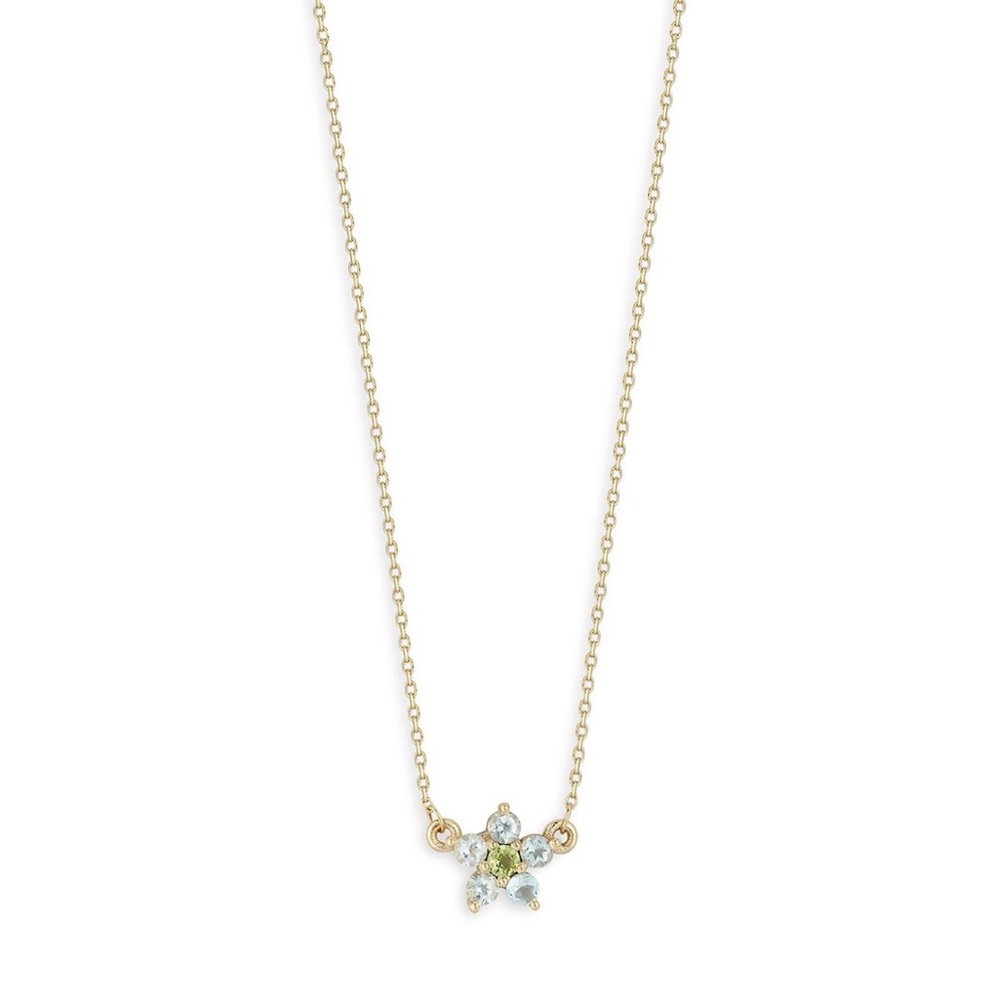 Moon and Meadow 14K Yellow Gold Flower Necklace